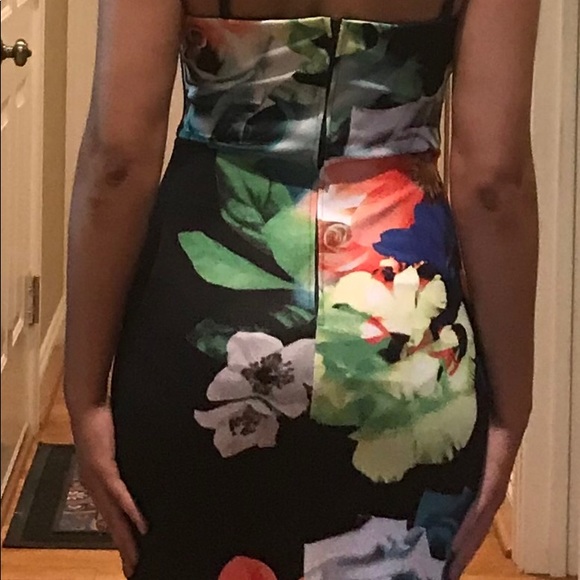 Black floral Bisou Bisou dress - Picture 3 of 4